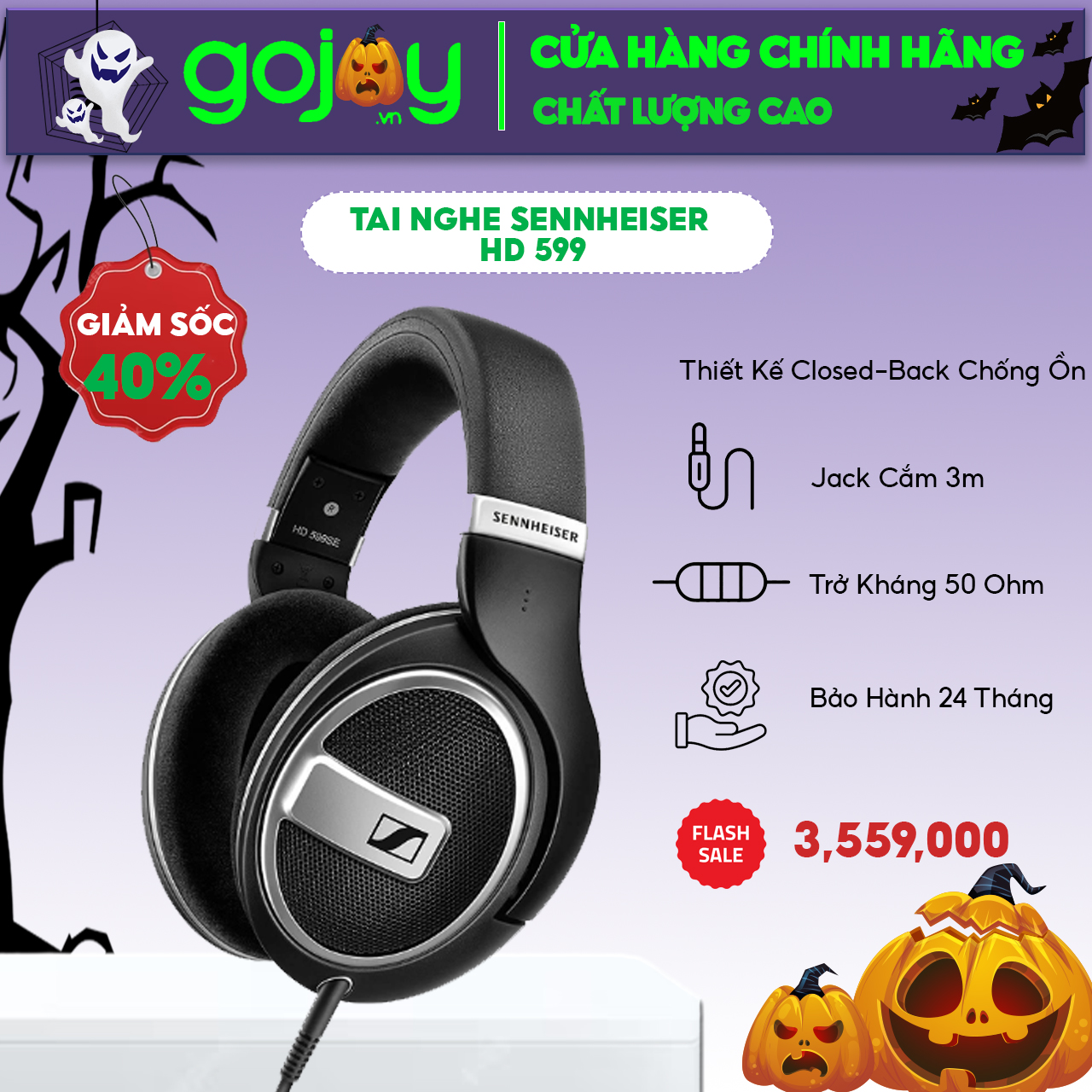 Tai nghe chụp tai sennheiser hd 599 - bảo hành chính hãng 24 tháng