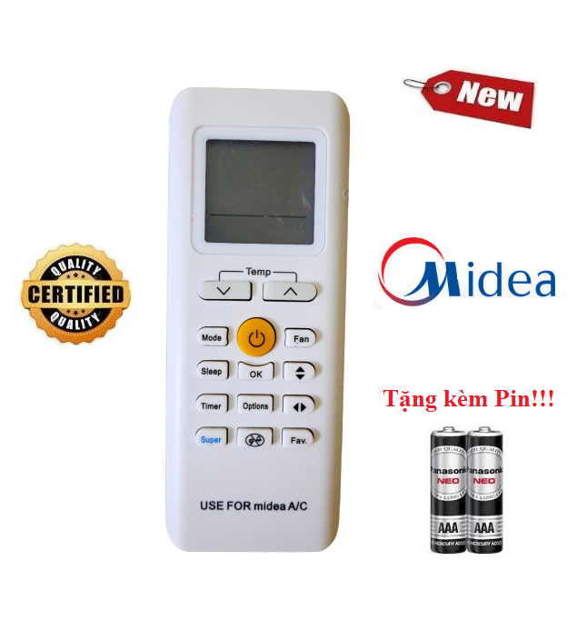 Điều khiển điều hòa Midea các dòng Midea 1& 2 chiều MSAFA MSAF MSAB  MSFR- Hàng tốt