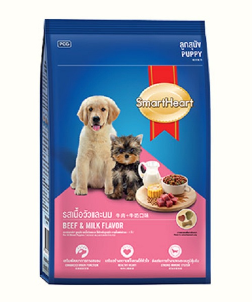 Thức Ăn Dành Cho Chó Con Vị Thịt Bò Và Sữa SmartHeart Puppy 400g