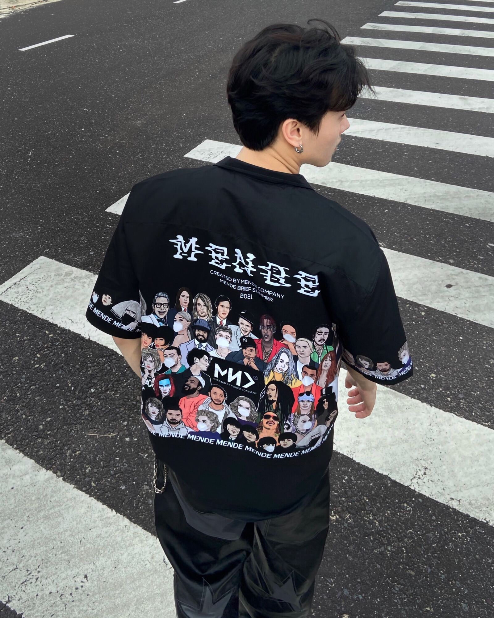 MENDE - Celeb Shirt Đen -Áo sơmi tay ngắn nam