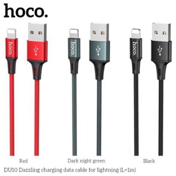 Cáp sạc nhanh Hoco 3A DU10 iphone cổng lightning bảo hành 12 tháng