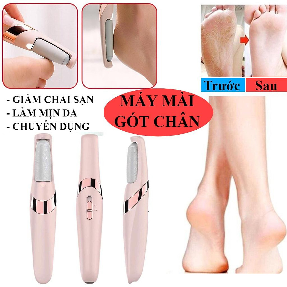 Máy chà gót chân mini, tẩy da chết, sạc điện đa năng