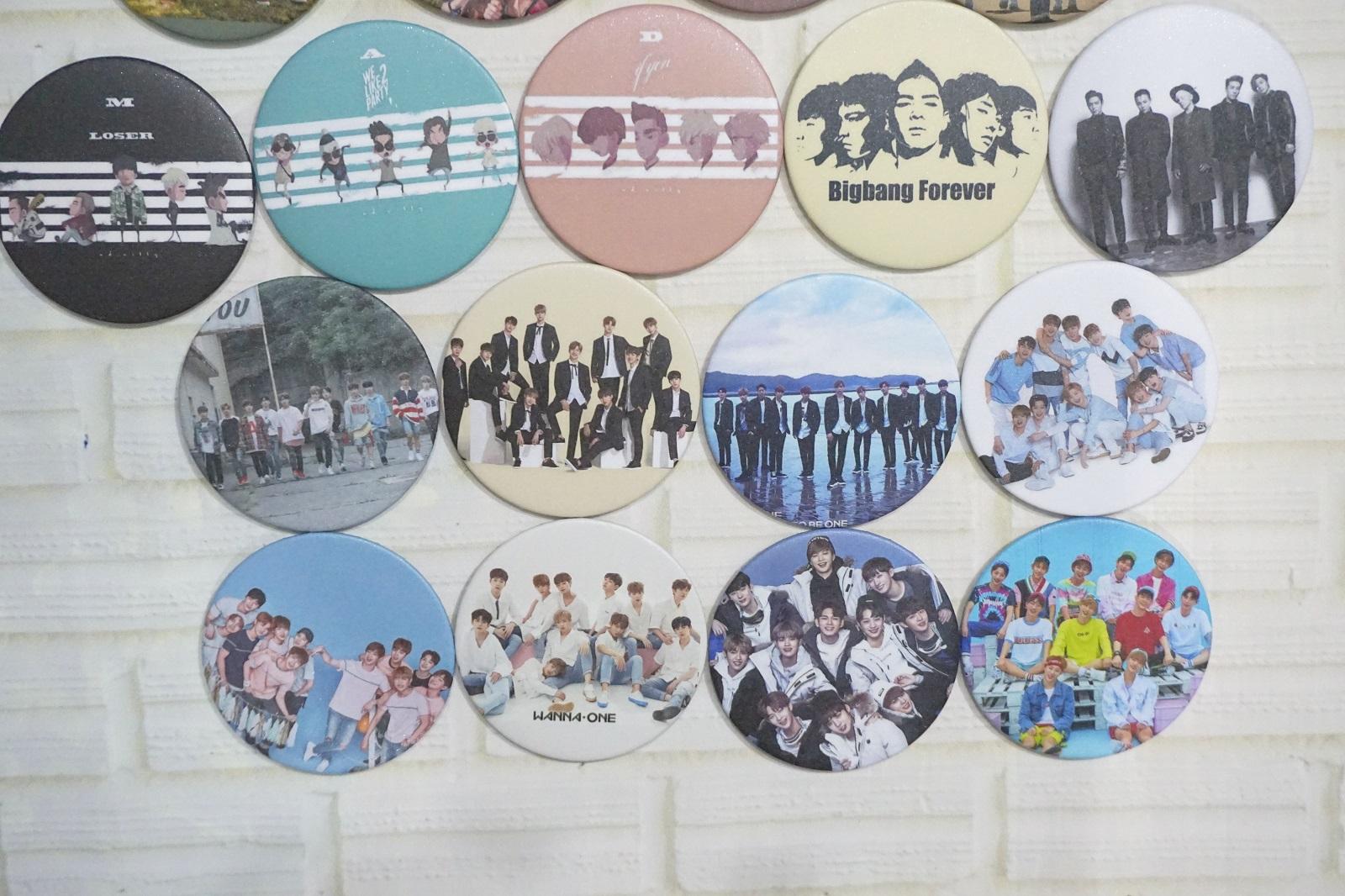 Gương tròn cầm tay bỏ túi bts, exo, bigbang, wanna one, got7 có bề mặt chống trầy