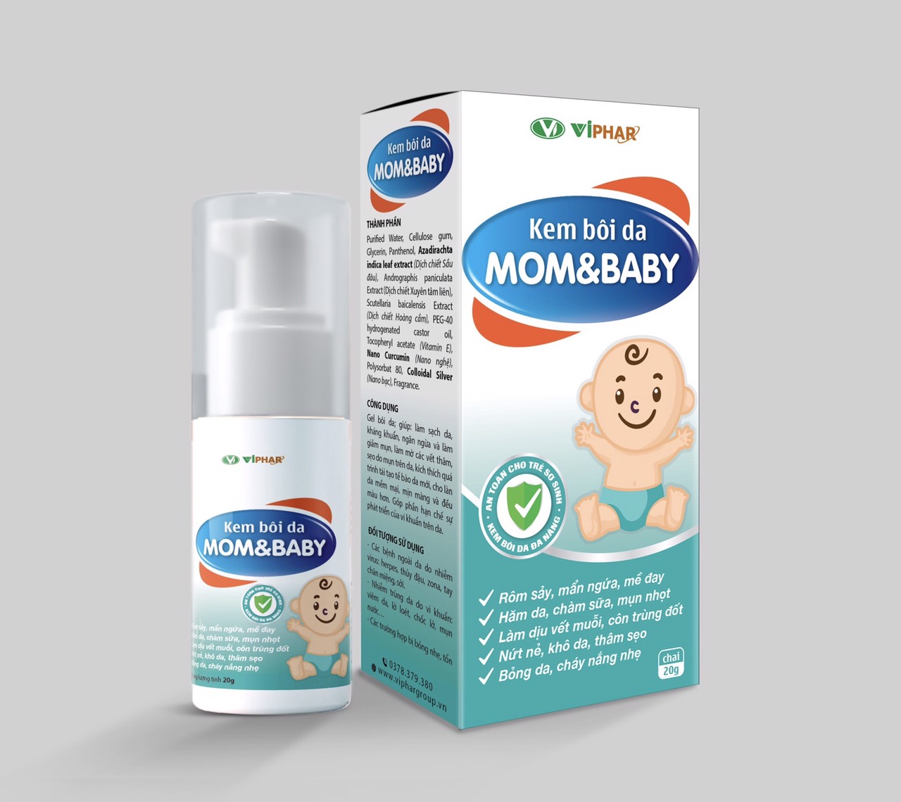 KEM BÔI DA MOM&BABY: HĂM TẢ, MUỖI CÔN TRÙNG ĐỐT, RÔM SẢY, MẪN NGỨA, MỀ ĐAY, CHÀM SỮA, BỎNG DẦU MỠ, DA KHÔ, NỨT NẺ, THÂM SẸO