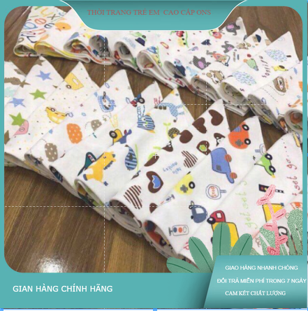 Khăn yếm tam giác có cúc bấm nhựa