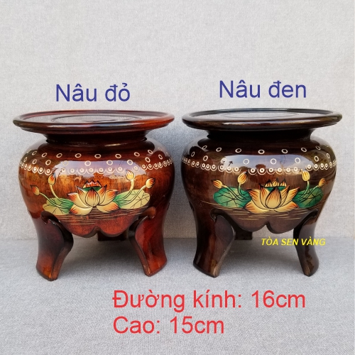 [HCM]Đế gỗ - Đôn gỗ 3 chân đường kính 16cm cao 15cm lọt lòng mặt đế 13.5cm