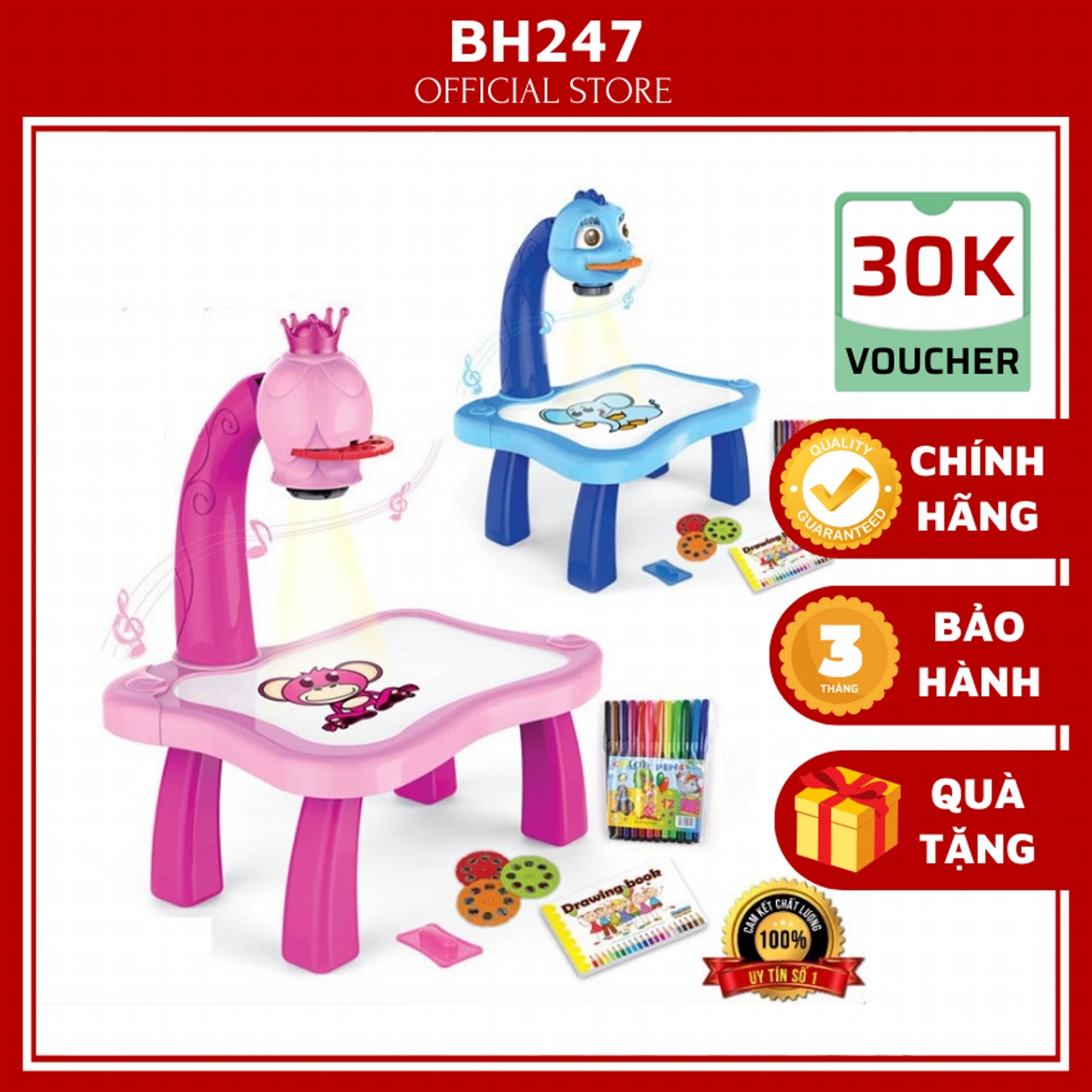 [HCM]Bộ bàn đèn thông minh CHIẾU HÌNH TẬP VẼ cho bé học vẽ