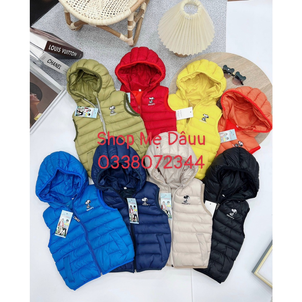 Áo Ghile phao siêu nhẹ thêu hình cho bé