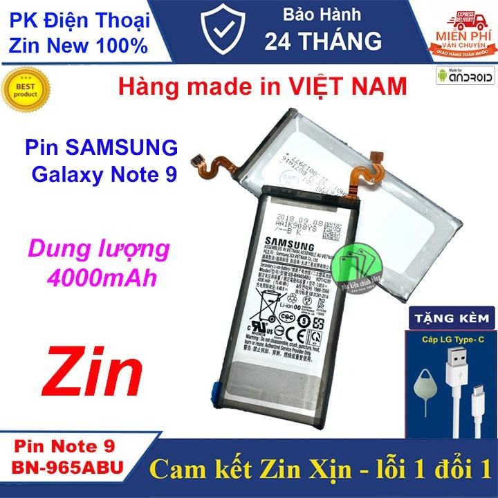 Pin samsung galaxy note 9 chính hãng, dung lượng 4000 mah - nguyên seal - bh 6 tháng