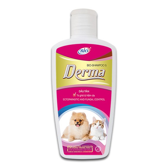 Dầu tắm trị ghẻ và nấm da cho chó bio shampo 5 derma 200ml&450ml