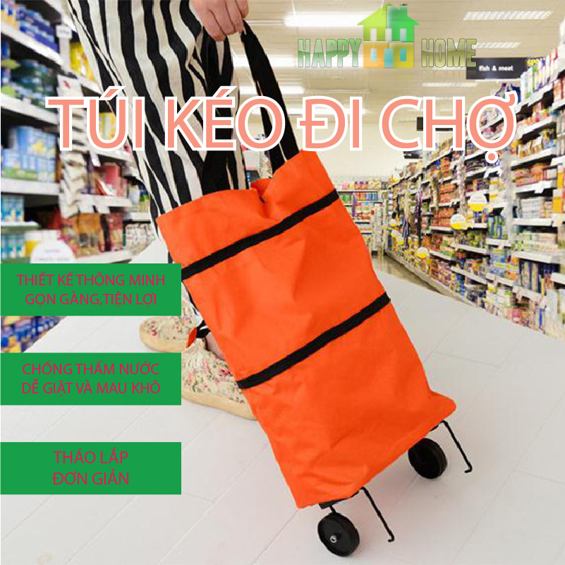 Túi xách,giỏ đựng đồ đi chợ siêu thị có bánh xe kéo - giỏ kéo đi chợ
