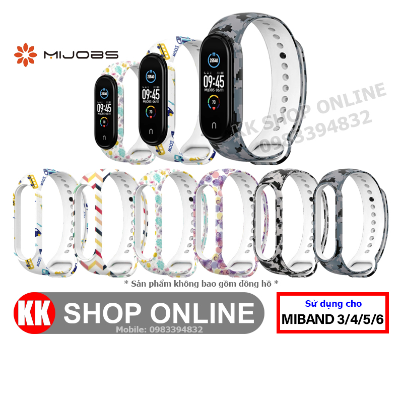 Dây đeo MIJOBS chính hãng họa tiết cho Xiaomi Miband 3/4/5/6