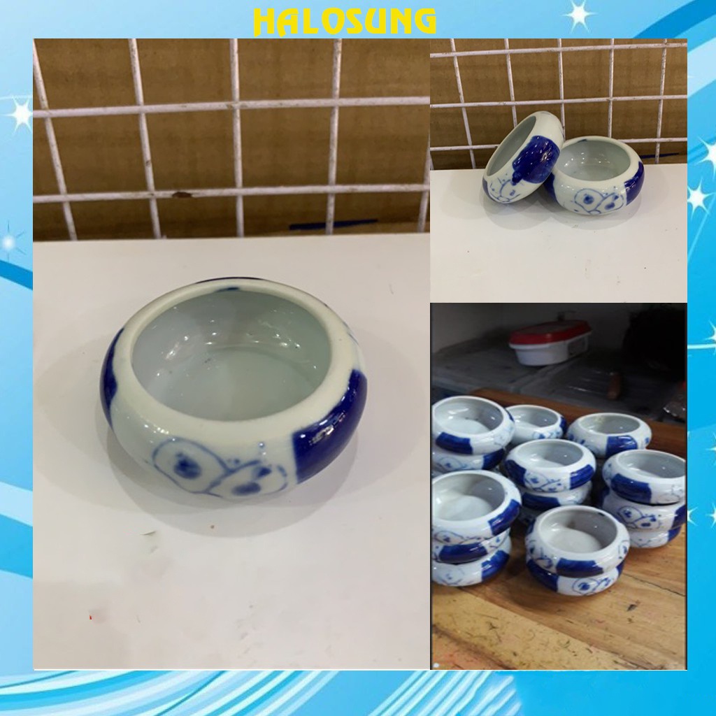 Cóng cho chim ăn Halosung cóng sứ chào mào,khuyên phụ kiện lồng chim PK104