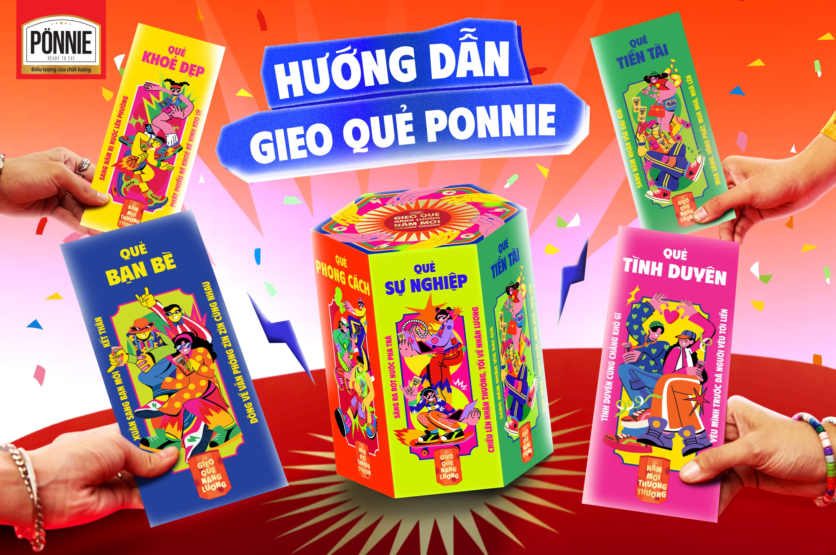 [VOUCHER 18% ĐƠN 199K]  [HÀNG TẶNG KHÔNG BÁN] Hộp Gieo Quẻ Ponnie Meat Snack