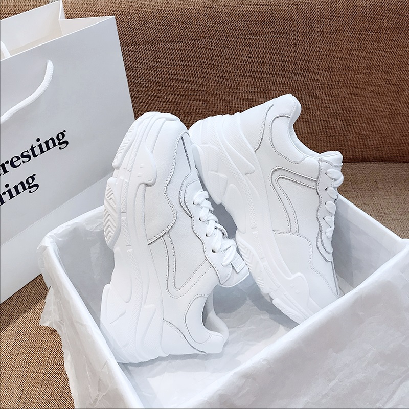 Giày nữ, Giày sneaker nữ mẫu mới độn đế 5cm, Full trắng. Kiểu dáng trẻ trung dễ phối đồ. Đi êm chân, thoáng khí