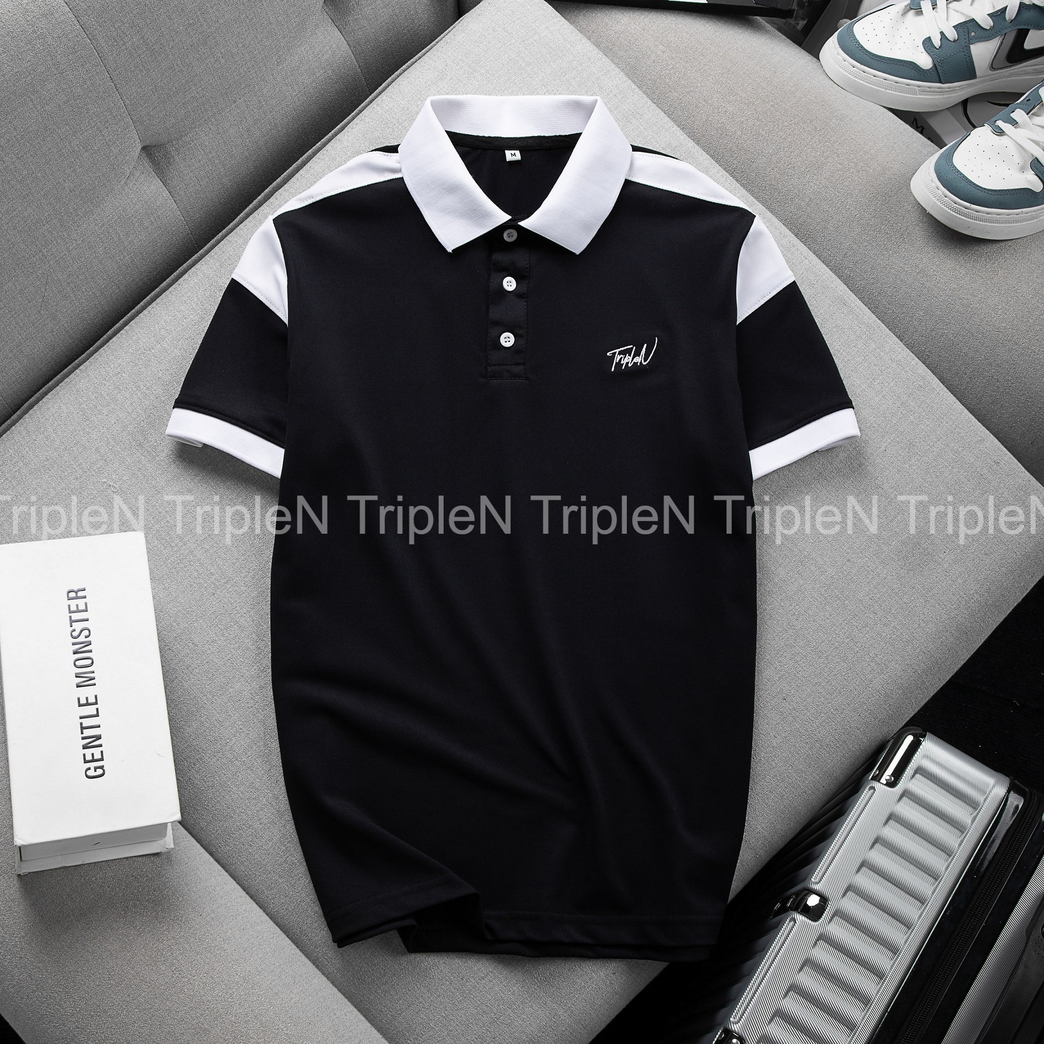 Áo Polo Nam TripleN Phối Thêu Hoặc Không Thêu Chất Vải Cá Sấu Cotton Co Dãn 4 Chiều Cao Cấp - 7