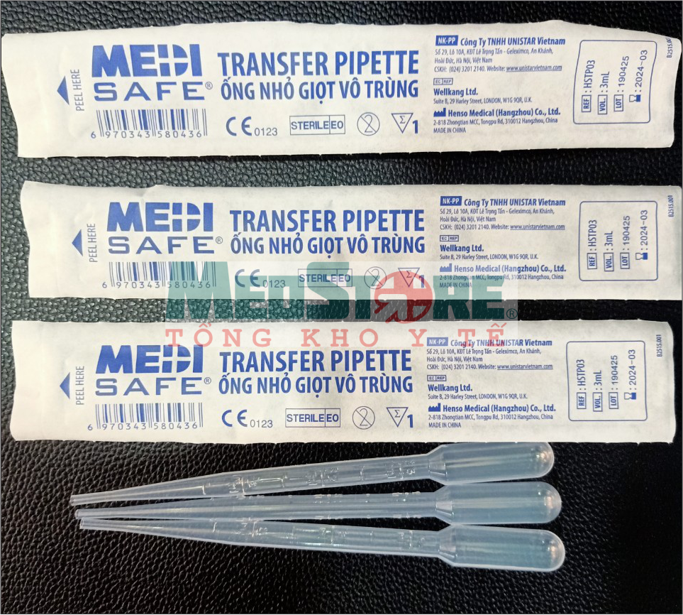 Set 50 ống bón sữa , Ống hút nhỏ giọt 3ml, pipet tiệt trùng MEDISAFE
