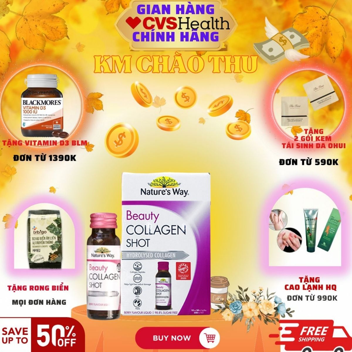 Collagen nước của Úc Nature's Way Beauty Collagen shoot 10 chai