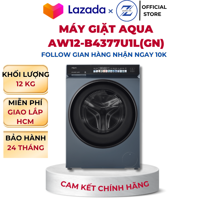 Máy giặt Aqua Inverter AW12-B4377U1L(GN) 12Kg - Bảo hành chính hãng 24 tháng