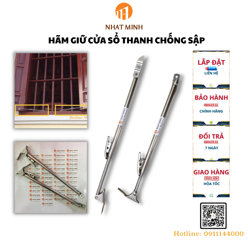 Hãm giữ cửa sổ chống sập dùng cho cửa gỗ