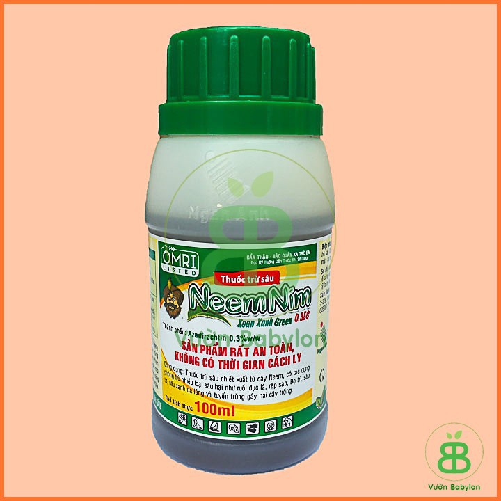 Dầu Neem ( NeemNim ) Trừ Các Loại Rầy, Rệp, Bọ Trĩ, Sâu Bệnh Chai 100ML