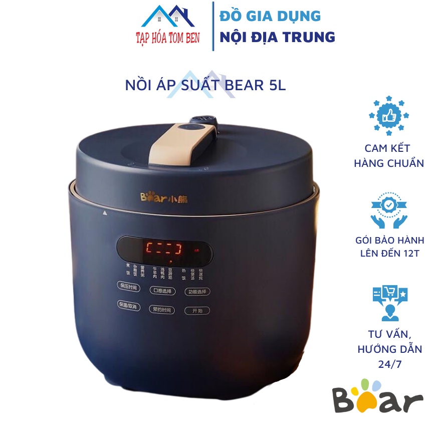 Nồi áp suất điện Nồi áp suất Hầm cháo Đa Năng Dung tích 5L Bear YLB-A50M1 nấu được rất nhiều món ăn - Nồi áp suất đa năng - nồi hầm đa năng - nồi áp suất Bear - nồi áp suất thông minh