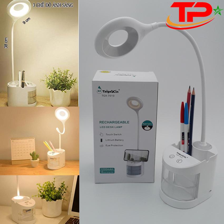 Đèn LED Để Bàn Đa Năng Có Sạc Tích Điện TGX-7010 - 3 chế độ sáng, bảo vệ mắt, nút cảm ứng, tiện dụng .