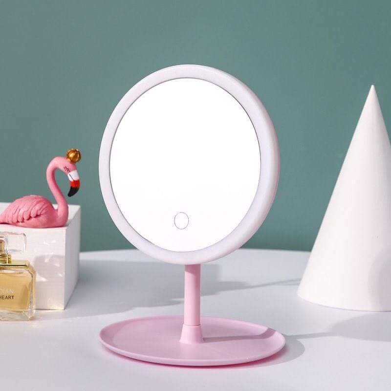 Gương soi trang điểm để bàn đèn led 3 chế độ sáng