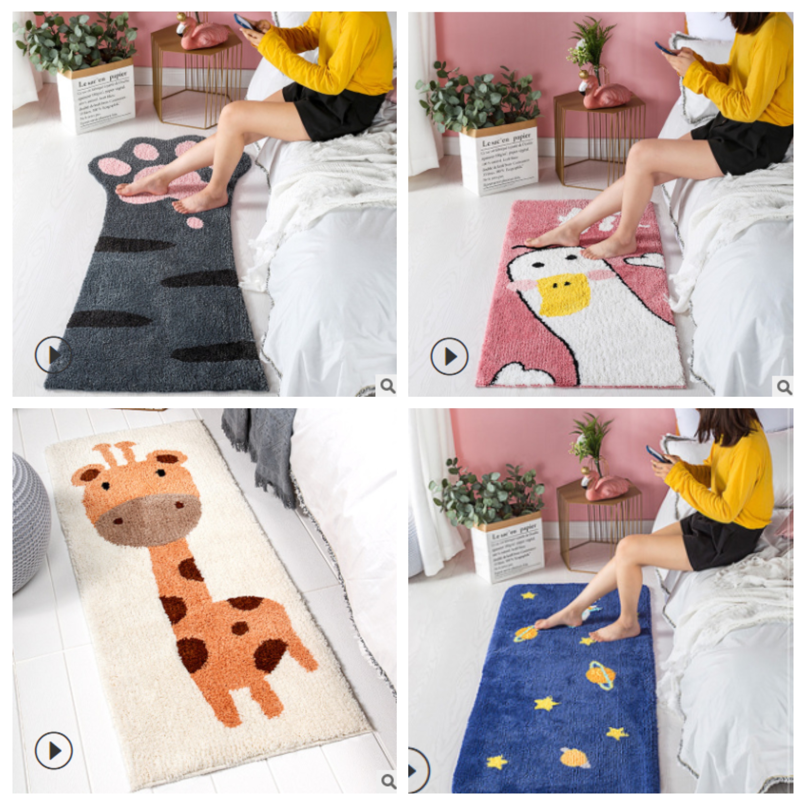 Thảm trải sàn lông cừu cao cấp - thảm trang trí cạnh giường ngủ, phòng khách, chân ghế sofa, thảm ngồi