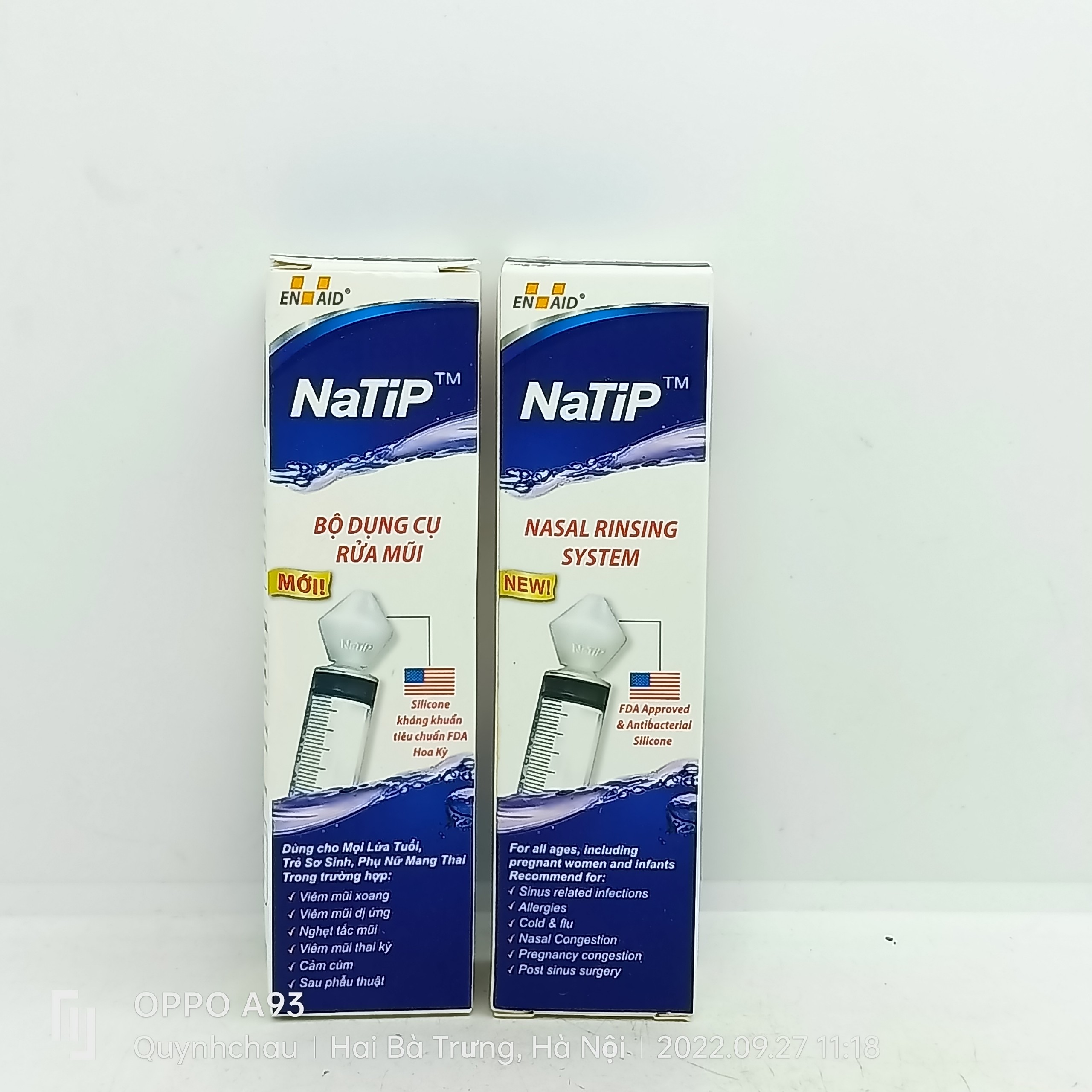 Dụng cụ rửa mũi Natip bao gồm bơm và đầu silicon