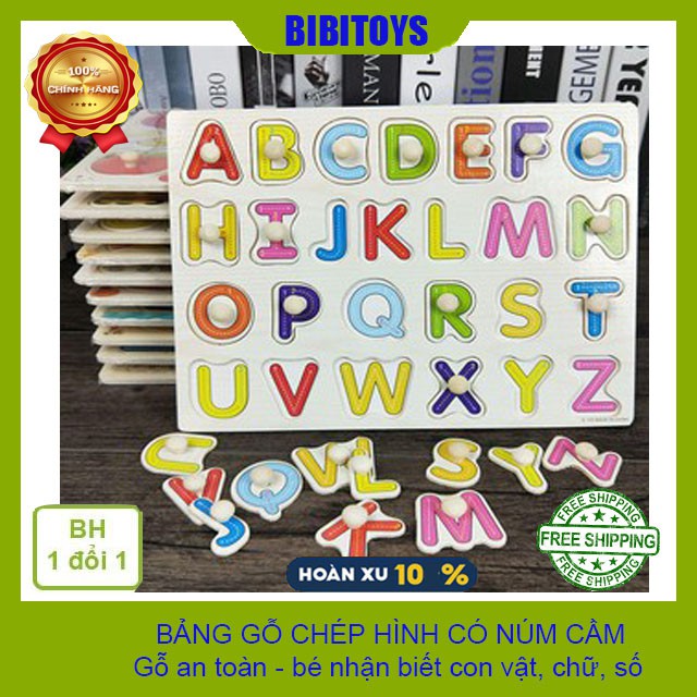 [HÀNG looại 1, ĐƯỢC CHỌN MẪU] Bảng ghe'p hình núm gỗ nhiều chủ đề cho bé