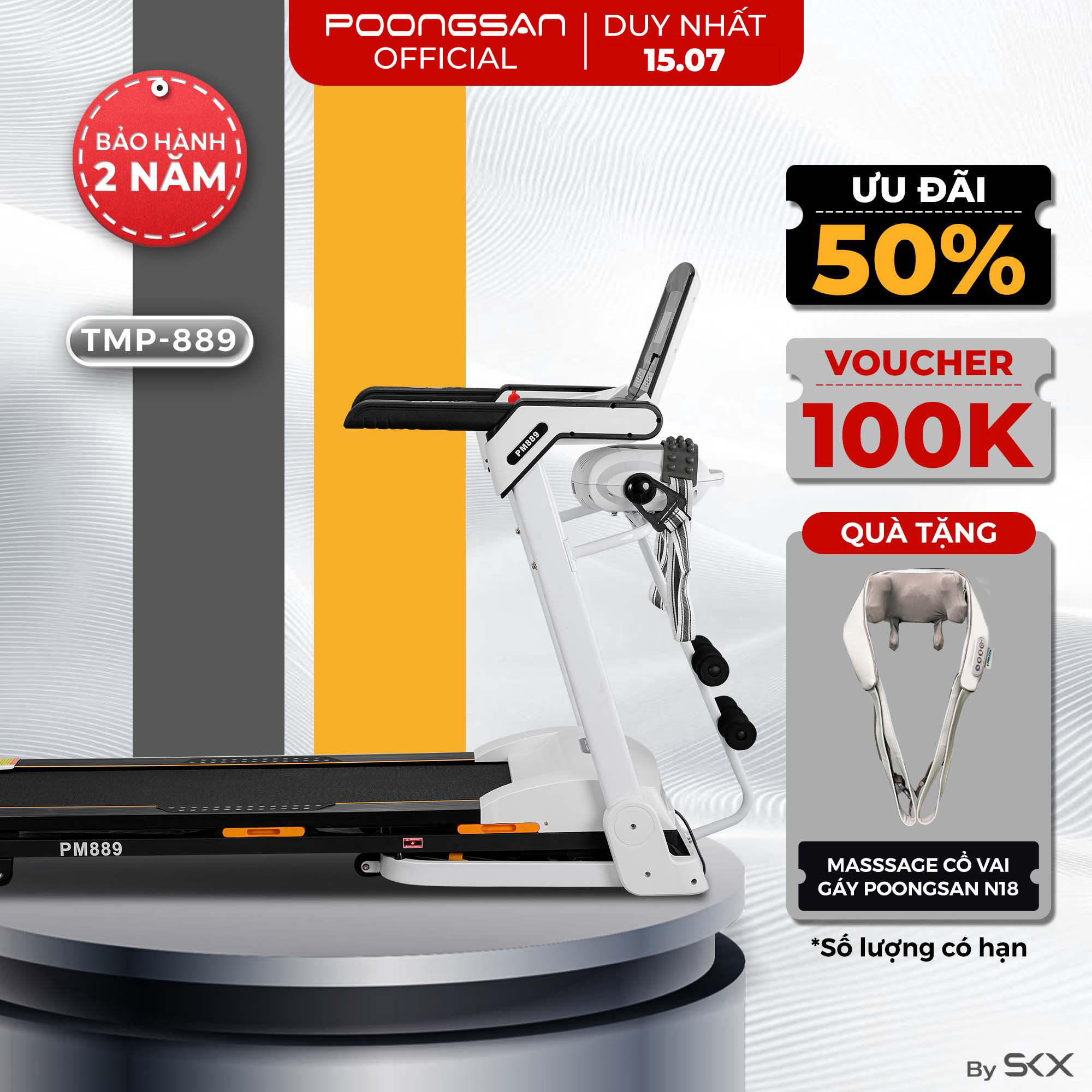 Máy Chạy Bộ Poongsan TMP-889 - Thiết Kế Hiện Đại, Tập Luyện Tại Nhà Hiệu Quả