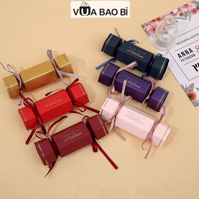 Hộp giấy hình kẹo, hộp đựng bánh kẹo socola quà tặng trang trí tiệc, giỏ quà tết VUA BAO BÌ