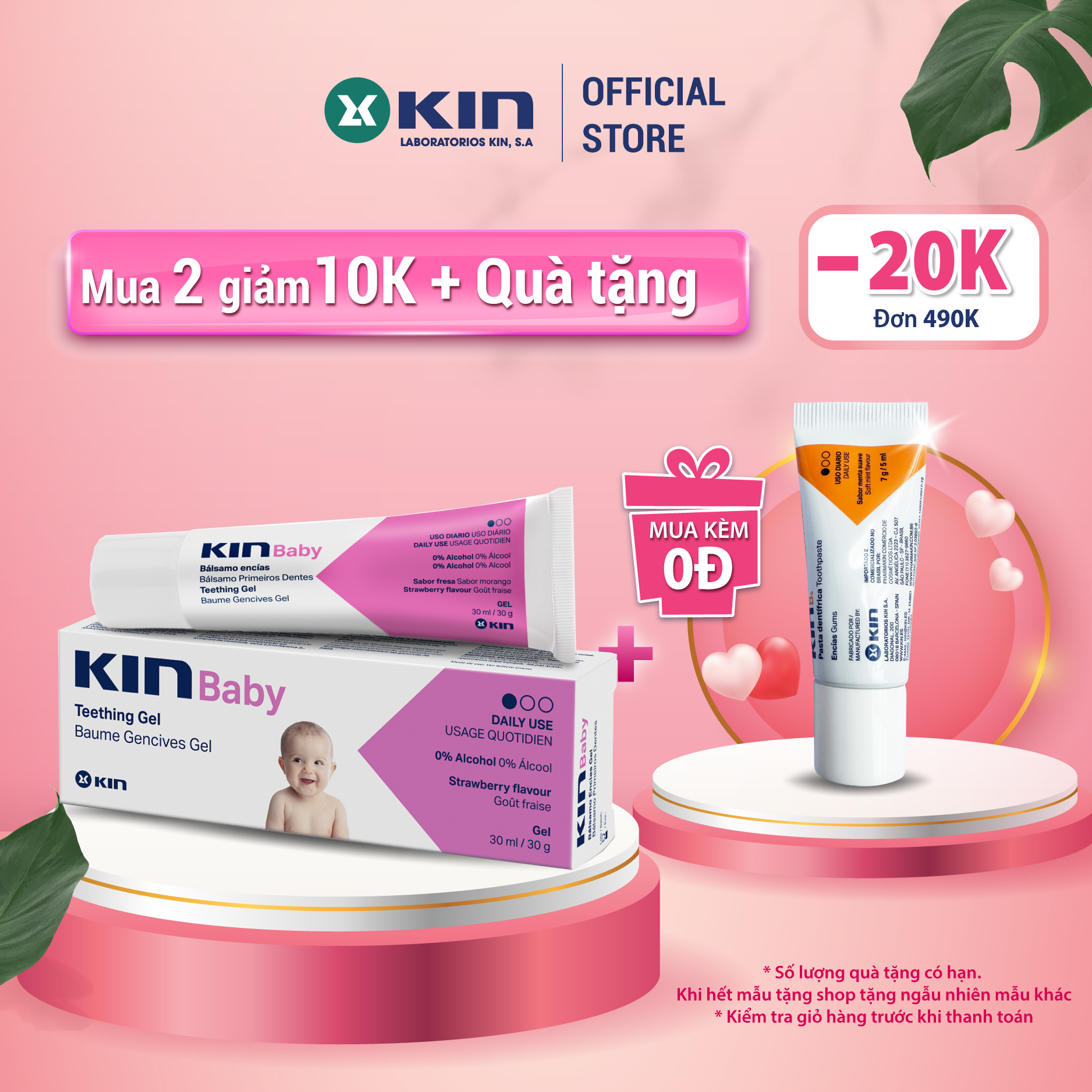 Giảm đau sưng viêm nướu cho bé - kin baby gel 30ml