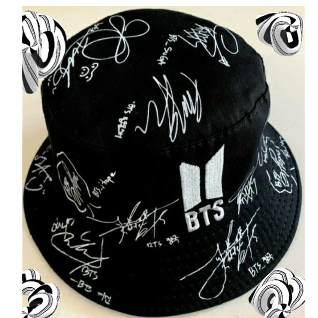 Nón Bucket Chữ Ký Bts - Logo Nhỏ