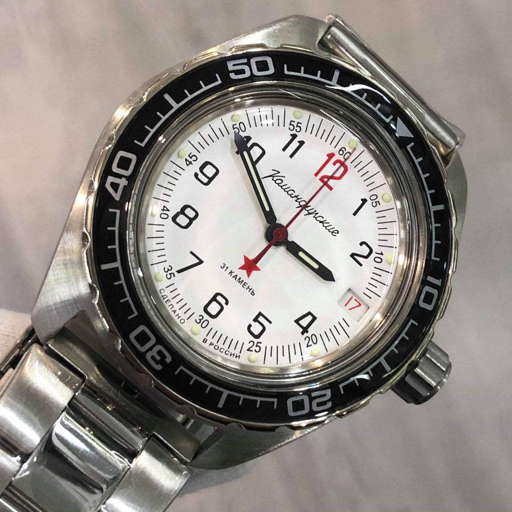 Đồng hồ Nga Vostok komandirskie chống nước tốt 020712. Đồng hồ nam Vostok máy cơ tự động, size mặt 40 chống nước 20ATM