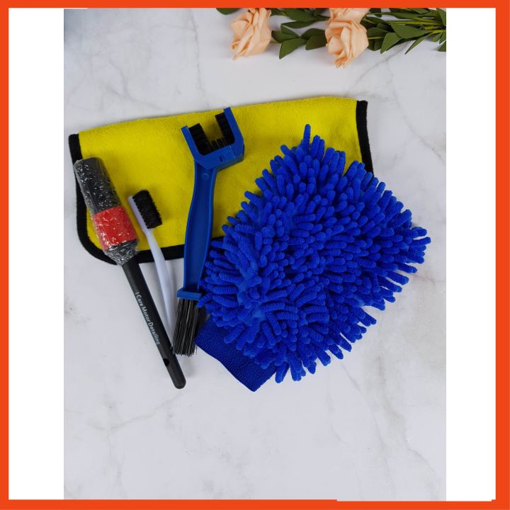 Combo cọ rửa xe, cọ rửa xe chi tiết, bao tay rửa xe, khăn lau xe đa năng cọ rửa vệ sinh xe tiện lợi