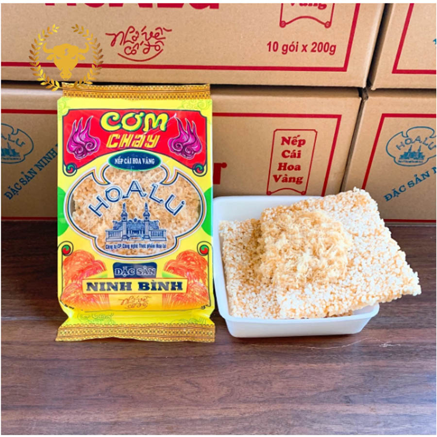 Cơm cháy Nếp cái hoa vàng gói 200g, Sản phẩm của Cơm cháy Hoa Lư, Đặc sản Ninh Bình