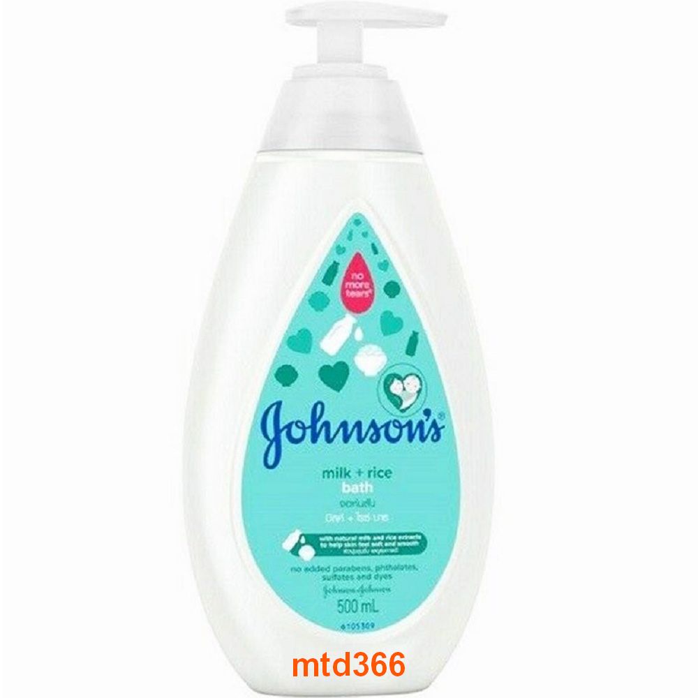 Sữa tắm 500ml johnsons baby bath milk + rice chứa sữa và tinh chất gạo