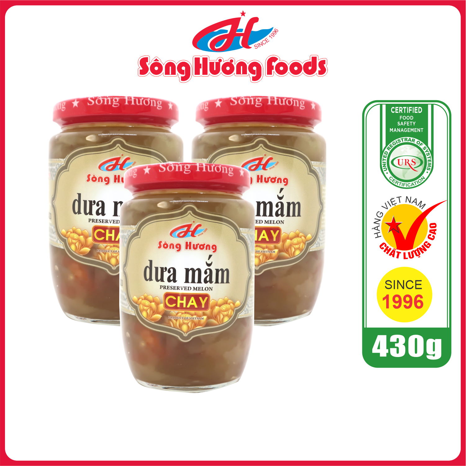 3 Hũ Dưa Mắm Chay Sông Hương Hũ 430g - Thực phẩm chay, cung cấp vitamin, tốt tiêu hóa
