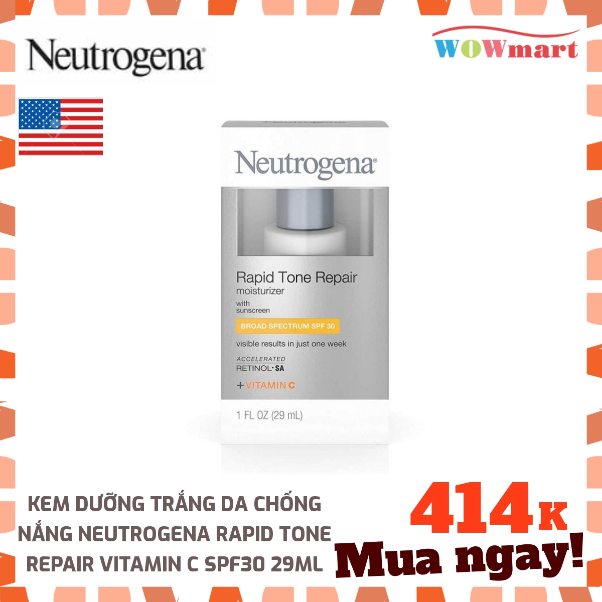 Kem dưỡng trắng da chống nắng Neutrogena Rapid Tone Repair Vitamin C SPF30 29ml