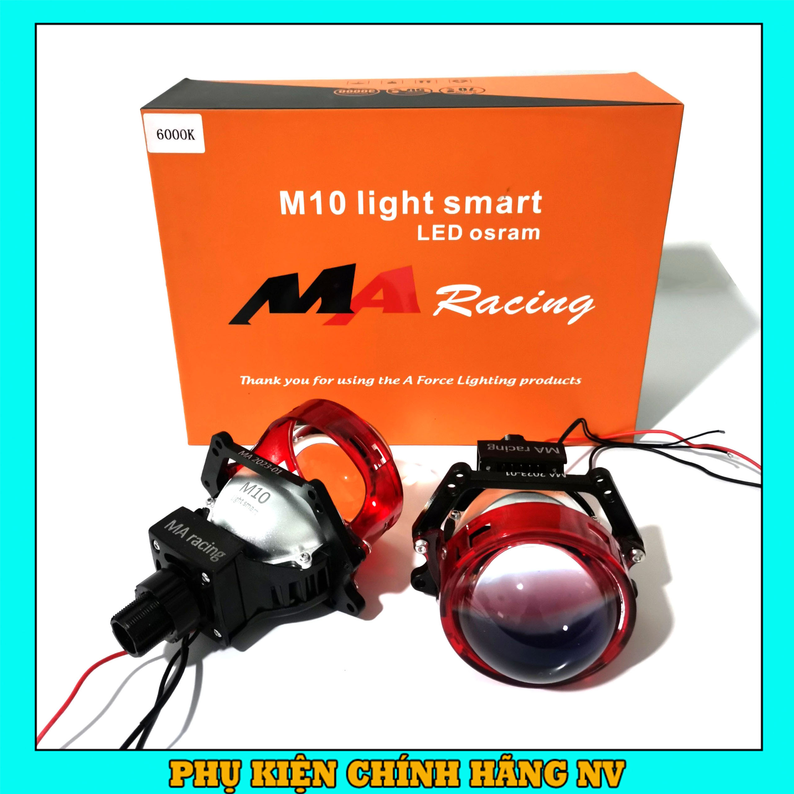Đèn pha bi cầu titan black ma racing m10 light smart 65w siêu sáng dùng cho ex 150, 135, 155, winner x, wave,....