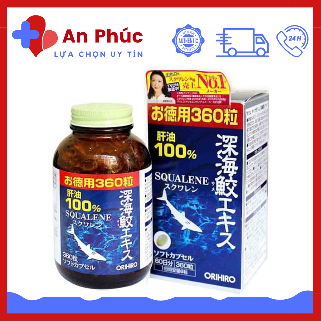 Viên uống Sụn vi cá Squalene Orihiro 360 viên Nhật Bản, Sụn vi cá mập Orihiro Nhật Bản 360 viên