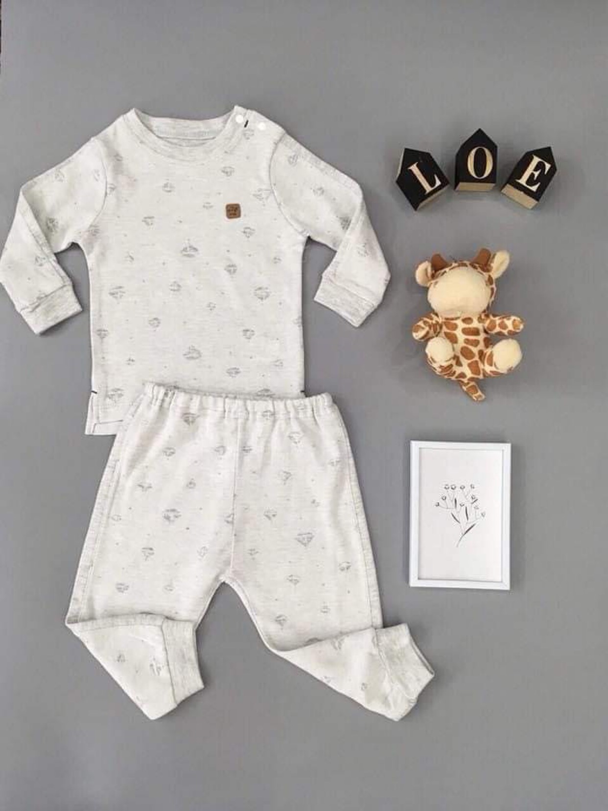 ( Xả Hàng) Bộ Giữ Nhiệt Momma Baby Chất Cotton 2 Lớp Ấm Áp Cho Bé Trai Và Bé Gái