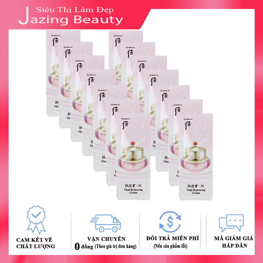 [Hỗ Trợ Ship + Hoàn Tiền 12% Gía Trị ĐH] Combo 15 Sample Kem Dưỡng Chống Lão Hóa Whoo Super Hydrating Gel Cream 1mlx15