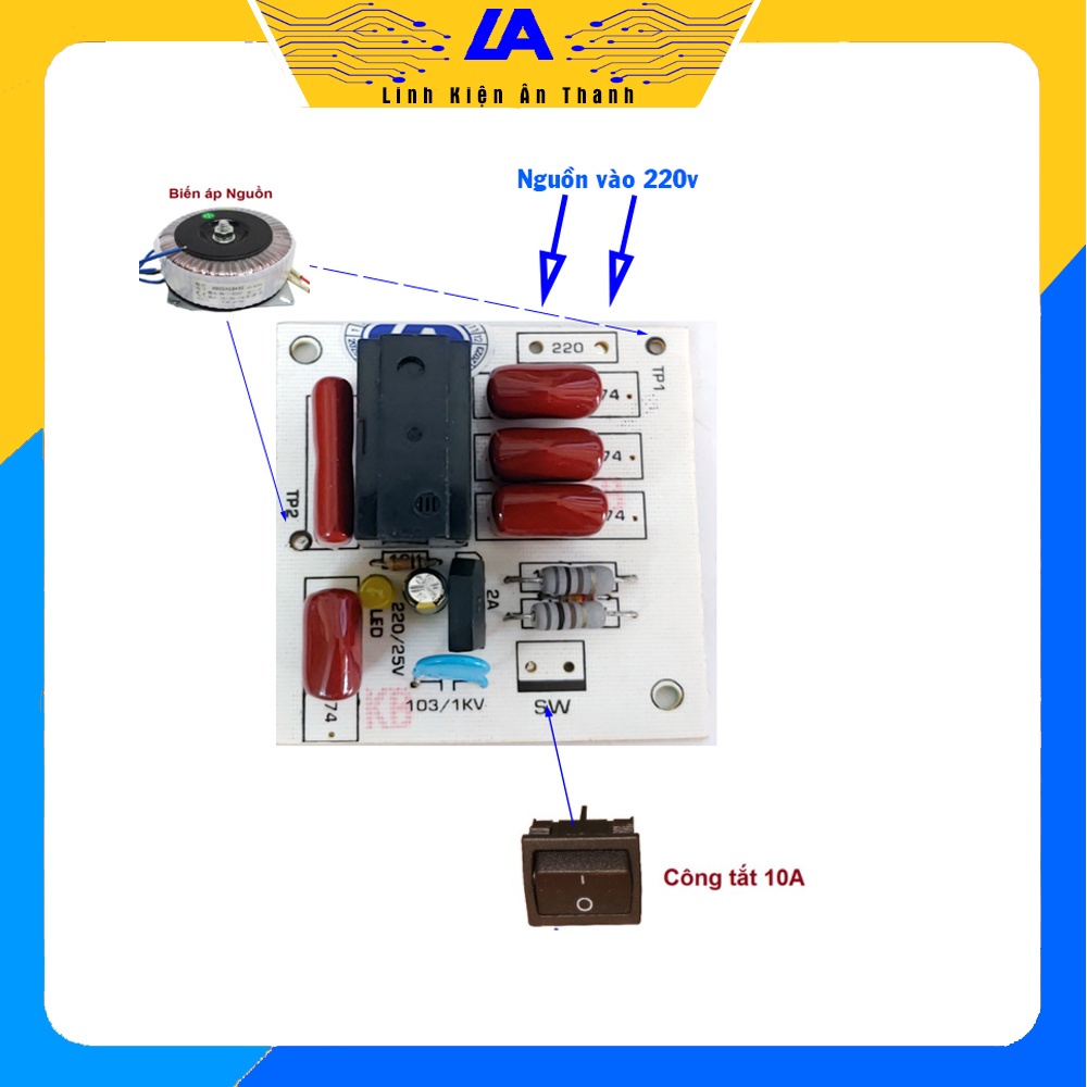Mạch khởi động mềm 30A dùng lắp ampli có biến áp lớn