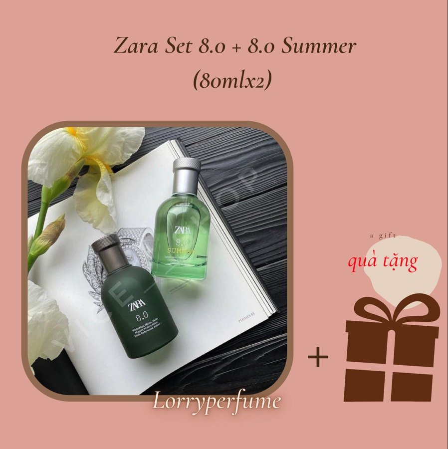 Set nước hoa nam zara 8.0 + 8.0 summer edt 80 ml