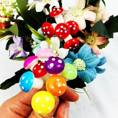 Nấm nhiều màu xốp, nấm gỗ trang trí tiểu cảnh