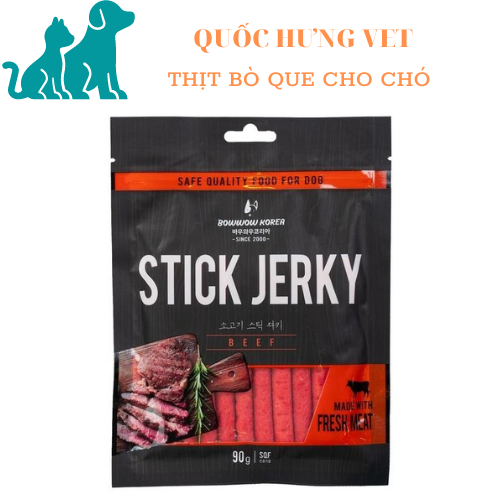 Thịt bò & cừa que snack cho chó bowwow stick jerky - quốc hưng vet