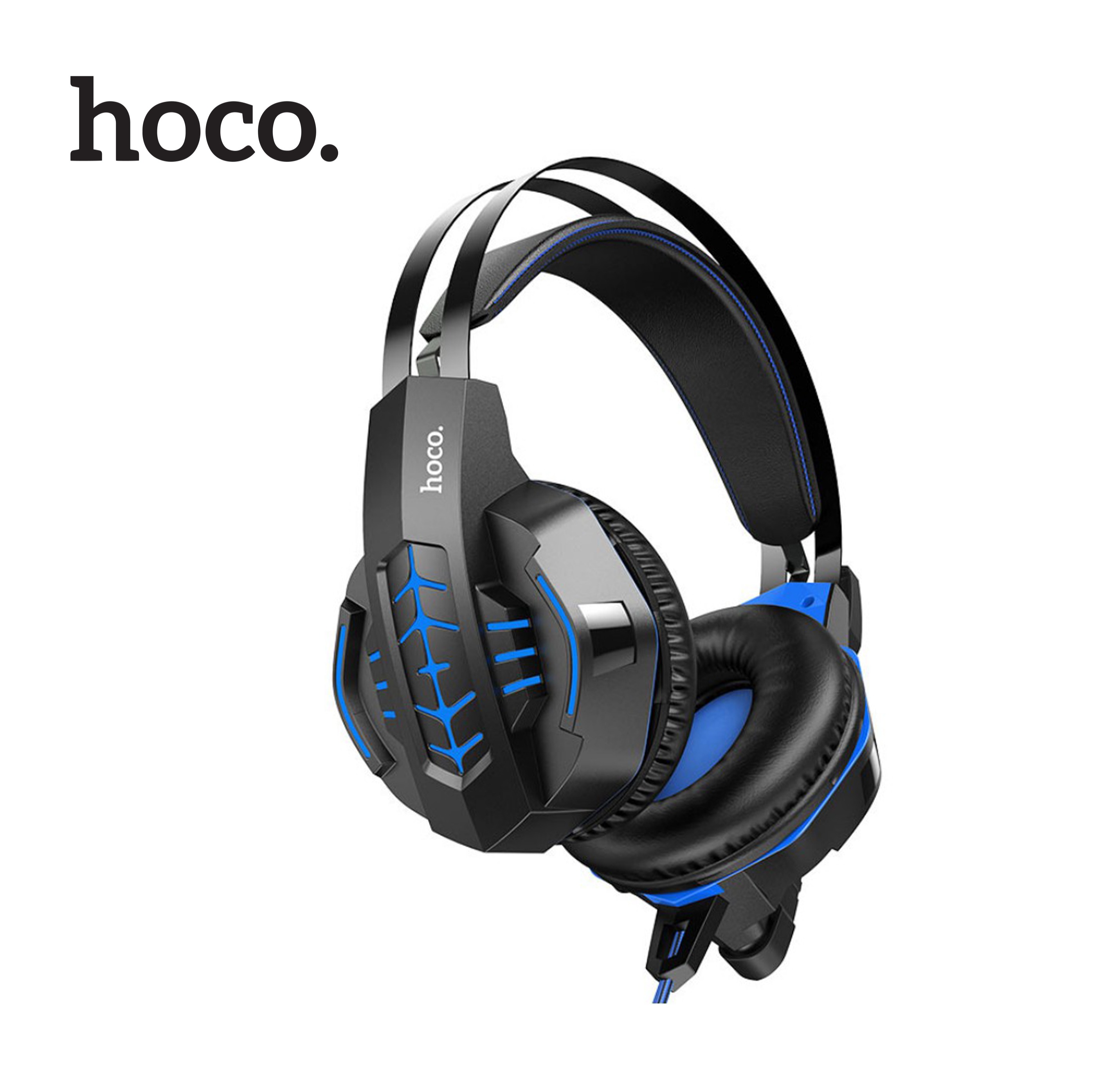 Tai nghe chụp tai Hoco W.102 có mic đàm thoại, tích hợp 2 cổng cắm 3.5mm+USB-A, có đèn LED bắt mắt, đệm chống ồn, êm tai khi đeo lâu, dây dài 2m